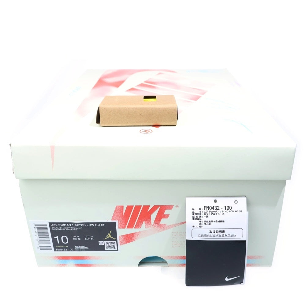 NIKE(ナイキ) ×Trophy Room AIR JORDAN 1 LOW OG トロフィールーム エアジョーダン1 ローカットスニーカー レッド/ブラック US10/28cm FN0432-100