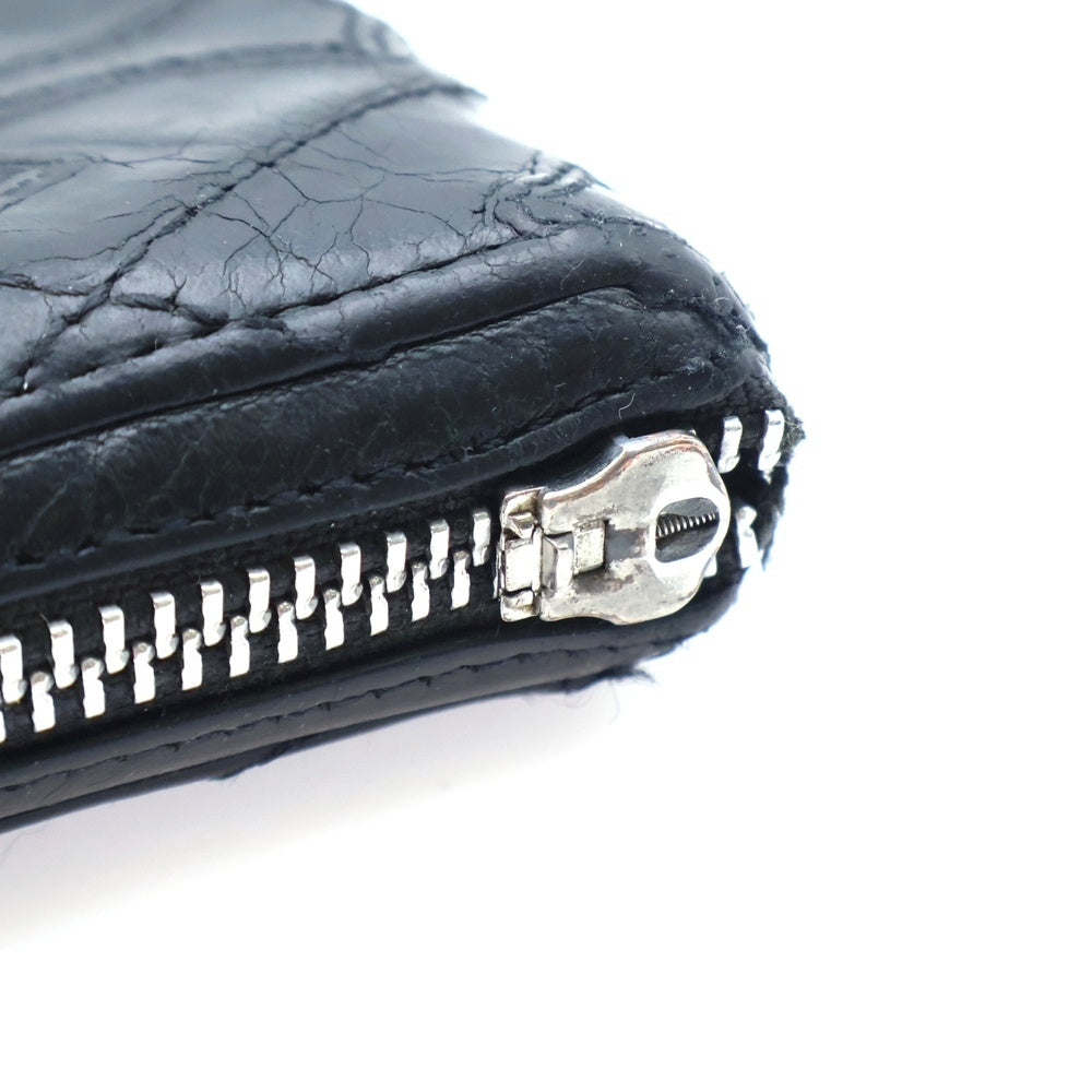 CHROME HEARTS(クロムハーツ) REC F ZIP QUILTED セメタリークロスキルティングレザーウォレット財布 ブラック