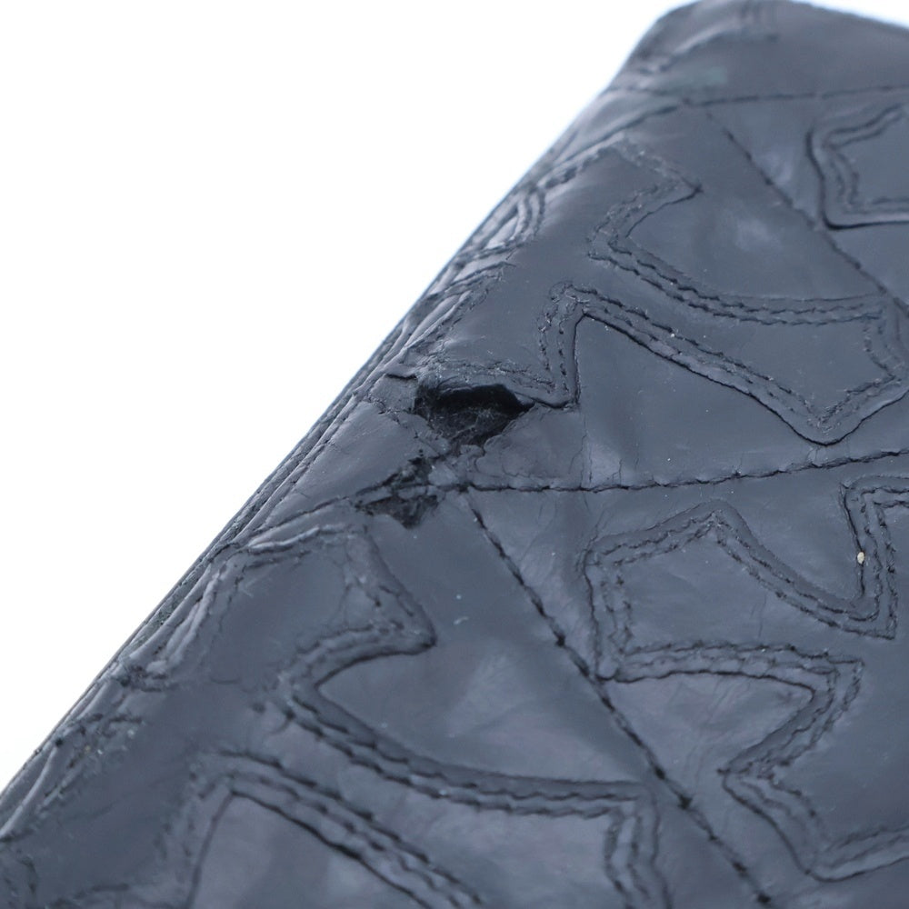 CHROME HEARTS(クロムハーツ) REC F ZIP QUILTED セメタリークロスキルティングレザーウォレット財布 ブラック