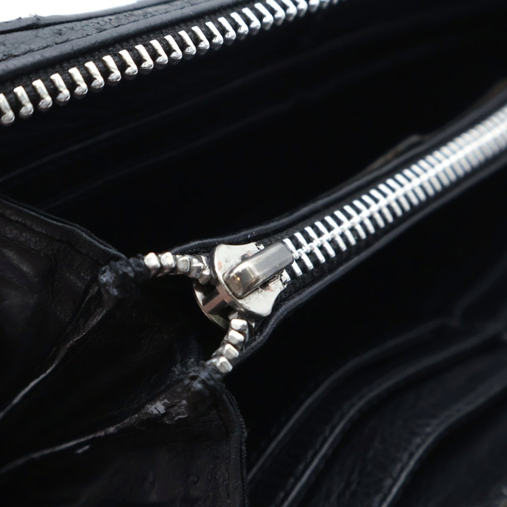 CHROME HEARTS(クロムハーツ) REC F ZIP QUILTED セメタリークロスキルティングレザーウォレット財布 ブラック