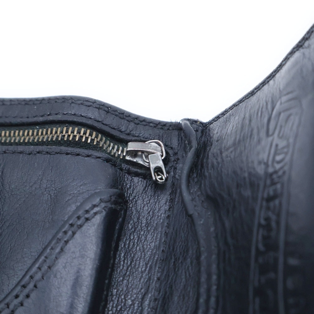 CHROME HEARTS(クロムハーツ) 3FOLD 3フォールド クロスボールボタン レザーウォレット 財布 ブラック BCA364