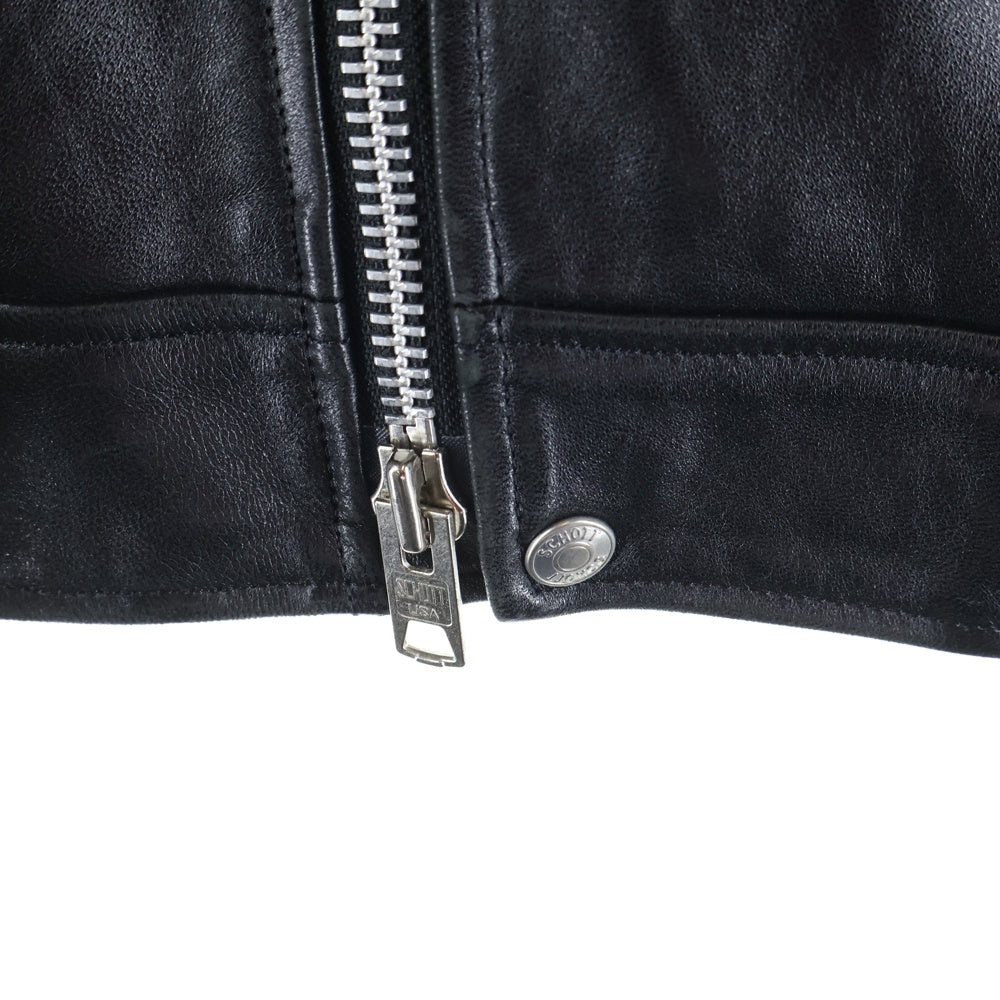 SCHOTT(ショット) DOUBLE BREAST RIDERS ダブルブレスト シープスキン ダブルライダースジャケット ブラック 7825950010