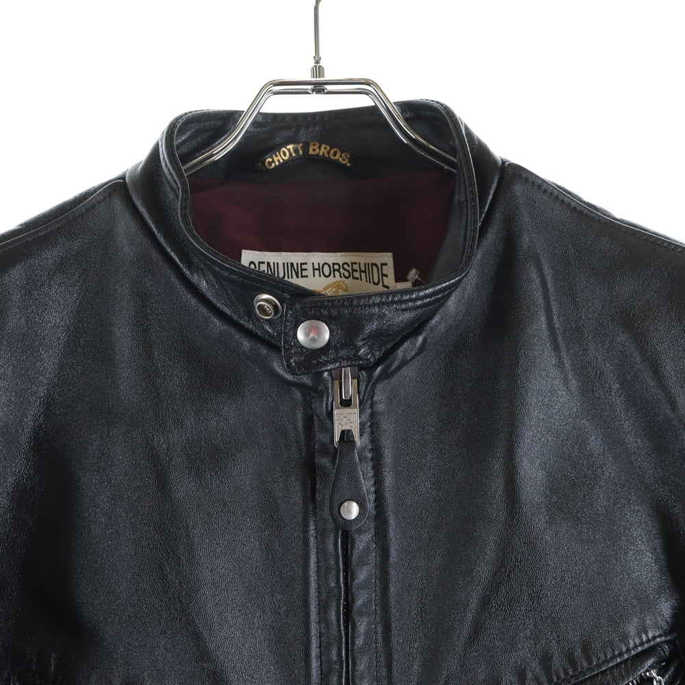 SCHOTT(ショット) USA製 641XXH HORSEHIDE CAFE RACER ホースハイド カフェレーサー シングルライダース レザージャケット ブラック 7824150002