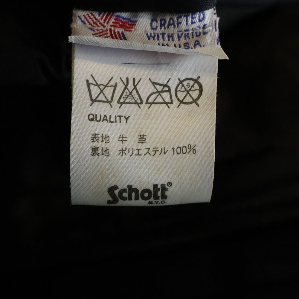 SCHOTT(ショット) USA製 DURO JAC 541Q デューロジャック シングルライダースレザージャケット ブラック