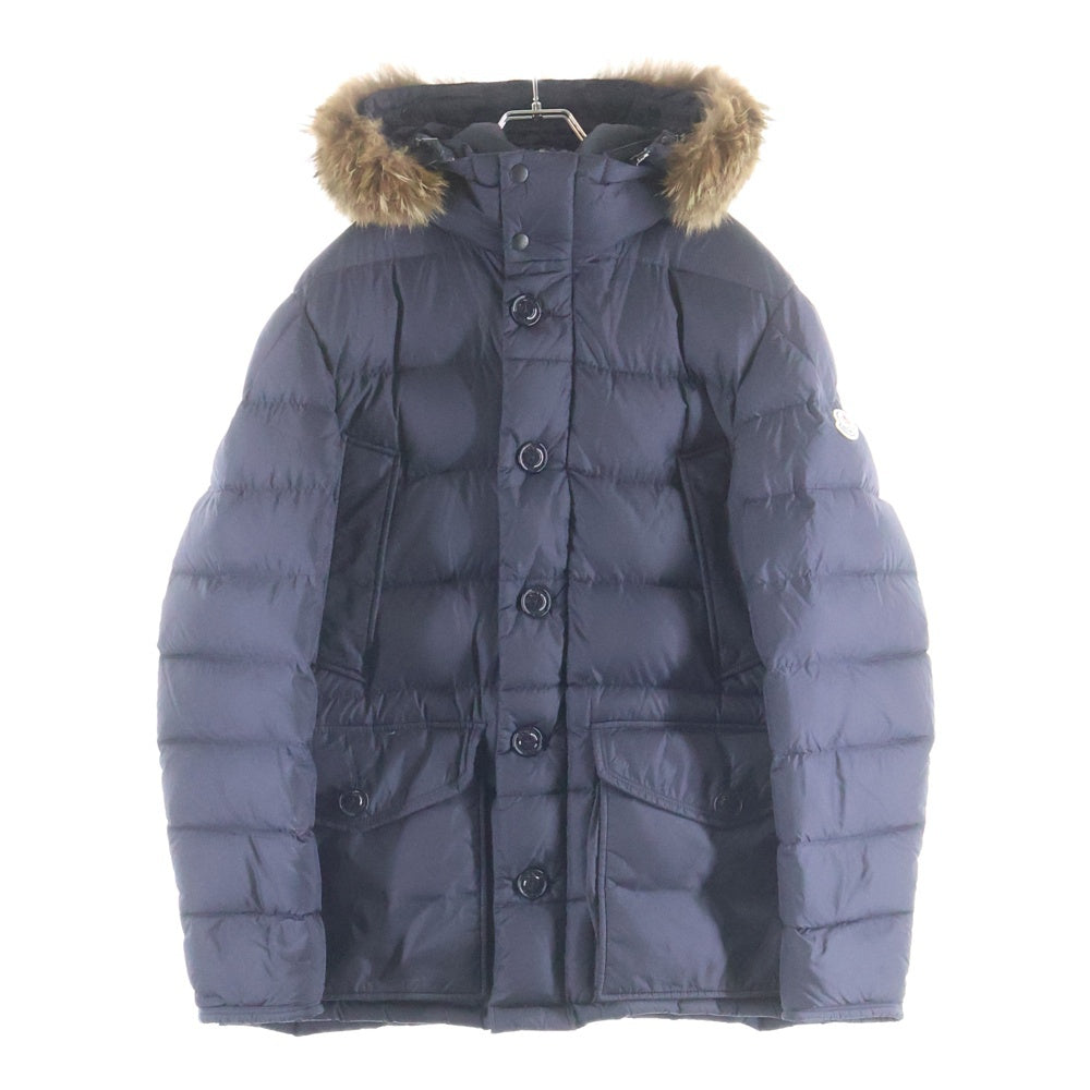 MONCLER(モンクレール) 17AW CLUNY ジップアップ ファー付き フーデットダウンジャケット ネイビー C20914138025