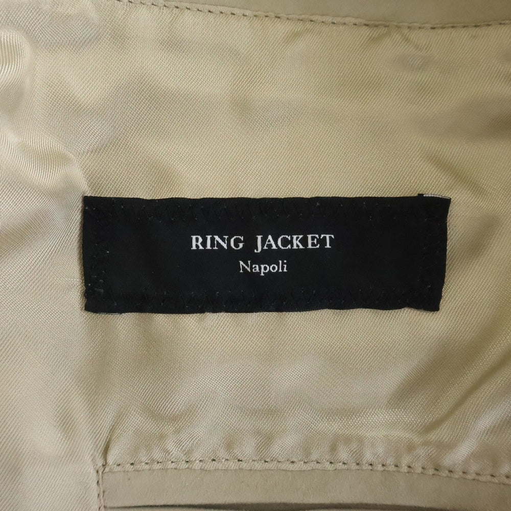 NO BRAND(ノーブランド) RING JACKET NAPOLI リングジャケットナポリ ヌバック ジップアップジャケット ブルゾン ベージュ