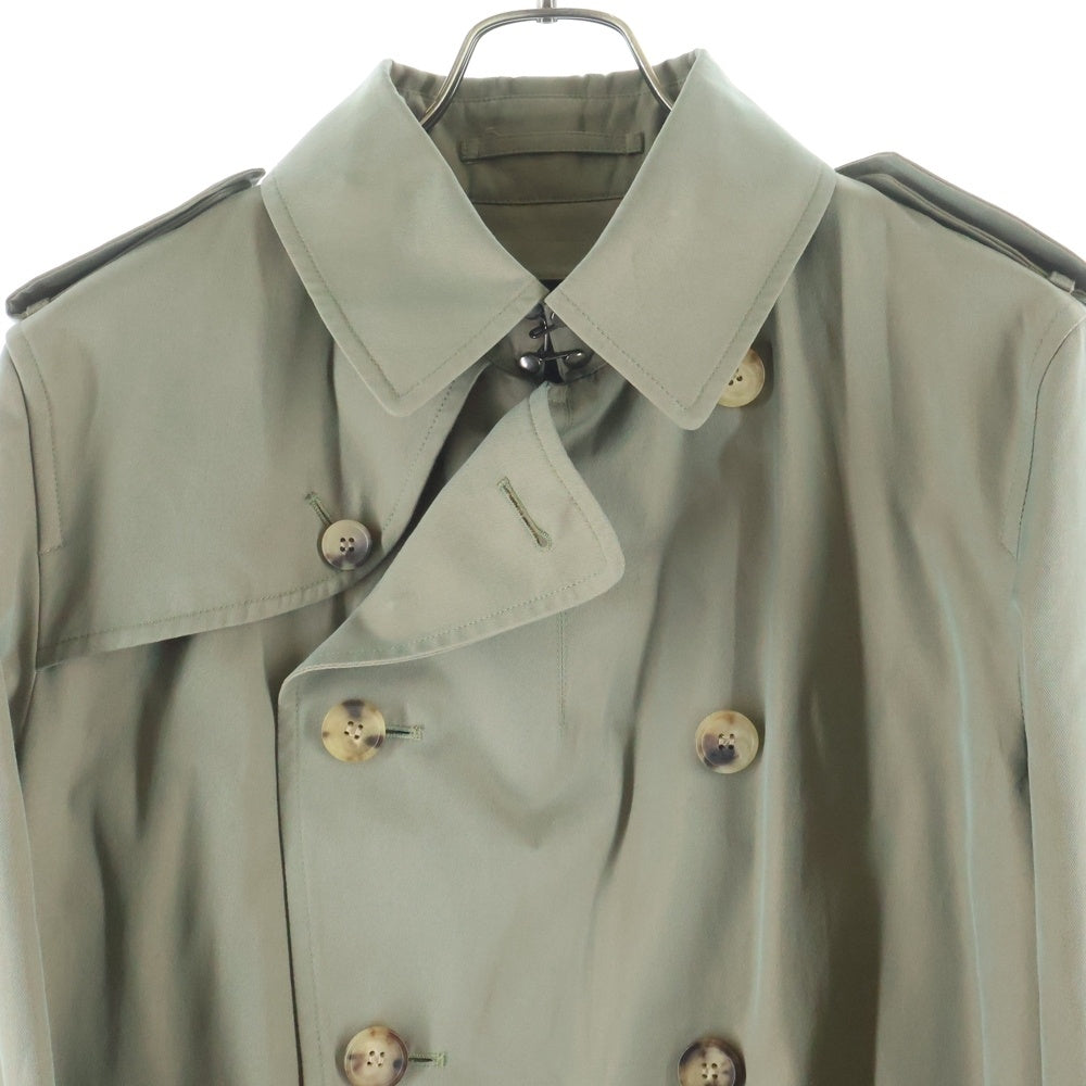 GRENFELL(グレンフェル) UK製 JOHNSTONS OF ELGIN ジョンストンズ オブ エルガン コットン ルミナスシャンブレー トレンチコート カーキ