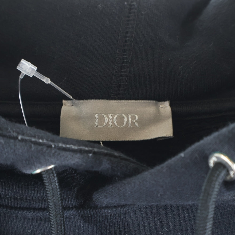 DIOR(ディオール) 21AW ×PETER DOIG ピータードイグ フロントロゴエンブロイダリー プルオーバーフーディー パーカー スウェット ブラック 143J688A0531
