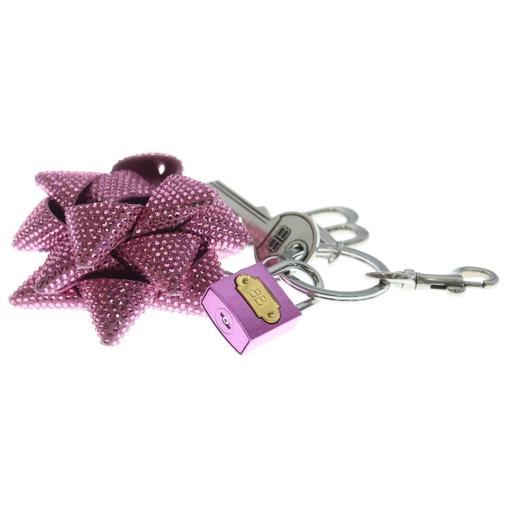 BALENCIAGA(バレンシアガ) フラワーシンボル キーホルダー キーリング ピンク/シルバー 853973 2ACBT レディース