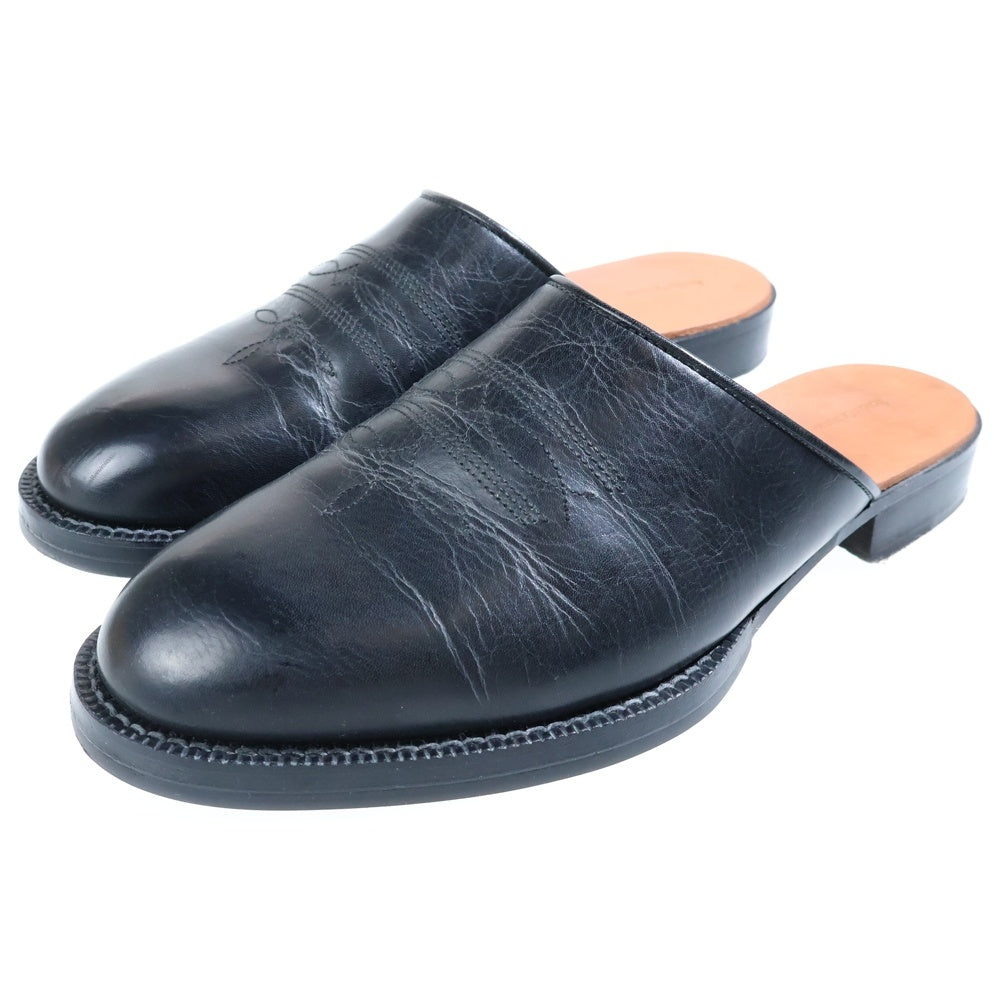 Hender Scheme(エンダースキーマ) CHEAK チーク エンブロイダリーデザイン ウエスタン レザーサンダル ブラック DI-RS-CHK