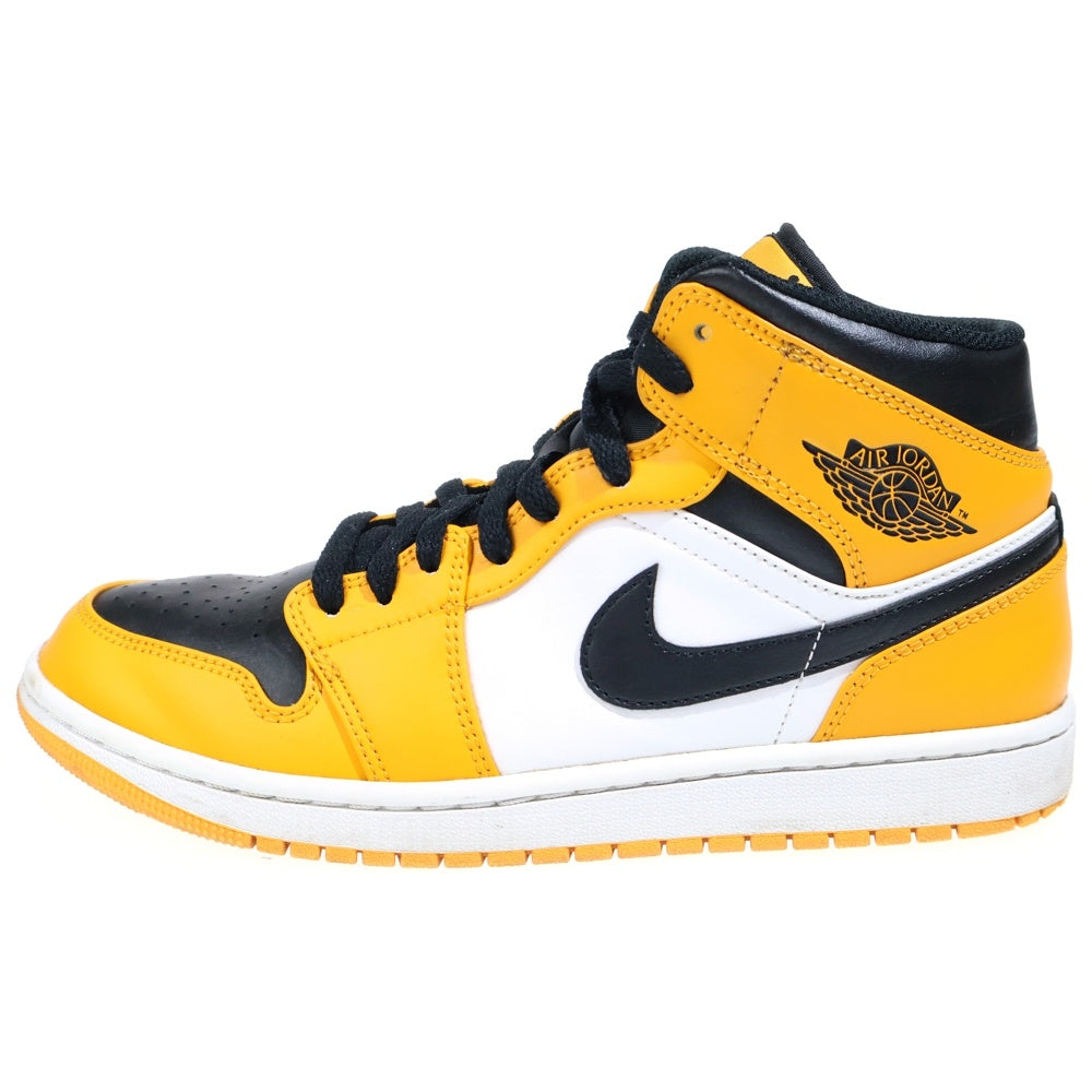 NIKE(ナイキ) AIR JORDAN 1 MID TAXI エアジョーダン1 タクシー ミッドカットスニーカー イエロー US8.5/26.5cm 554724-701