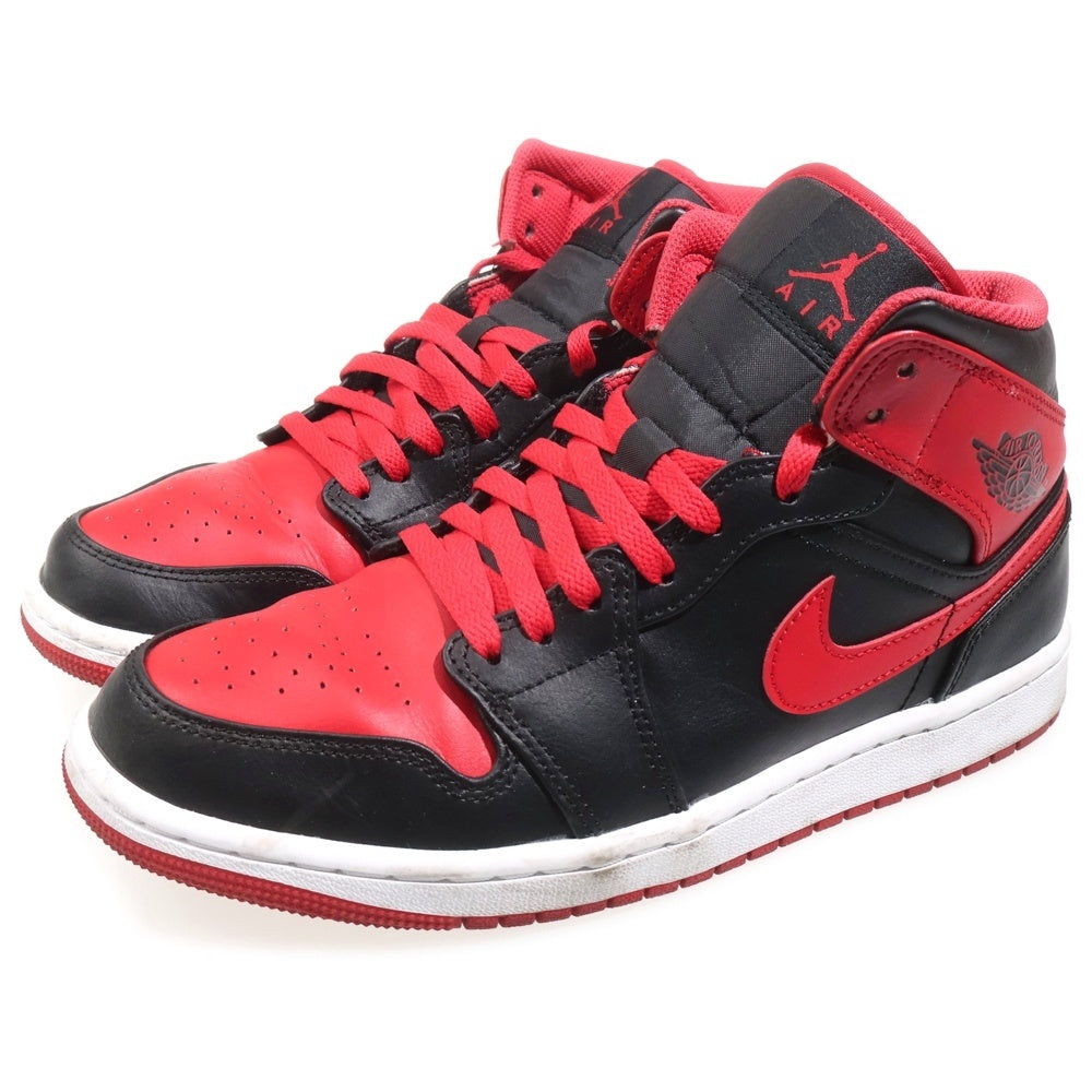 NIKE(ナイキ) AIR JORDAN 1 MID BRED TOE エアジョーダン1 ブレッドトゥ ミッドカットスニーカー ブラック/レッド US8.5/26.5cm DQ8426-060