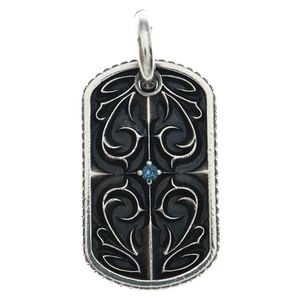 M's collection(エムズコレクション) THORN DOG TAG PENDANT ソーン ブルートパーズカスタム ドッグタグ ペンダントトップ シルバー XP-094