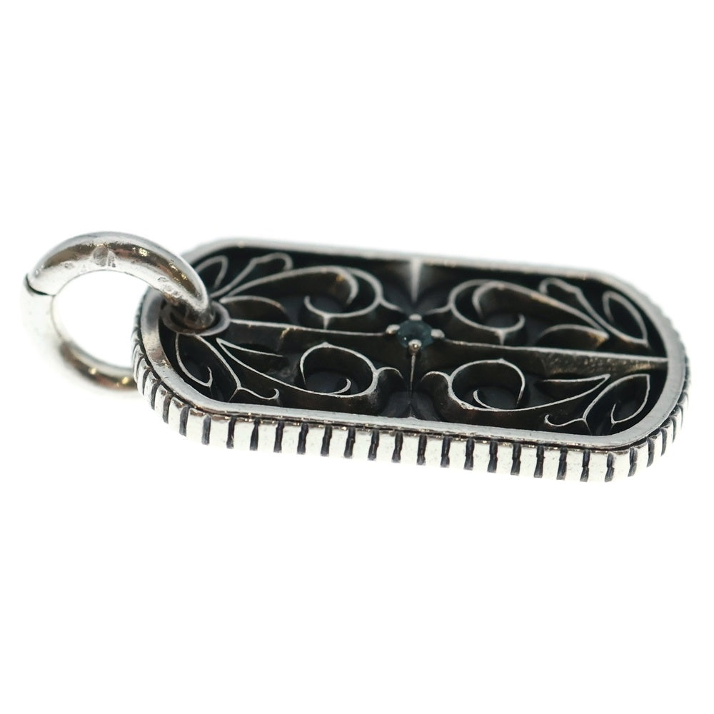 M's collection(エムズコレクション) THORN DOG TAG PENDANT ソーン ブルートパーズカスタム ドッグタグ ペンダントトップ シルバー XP-094