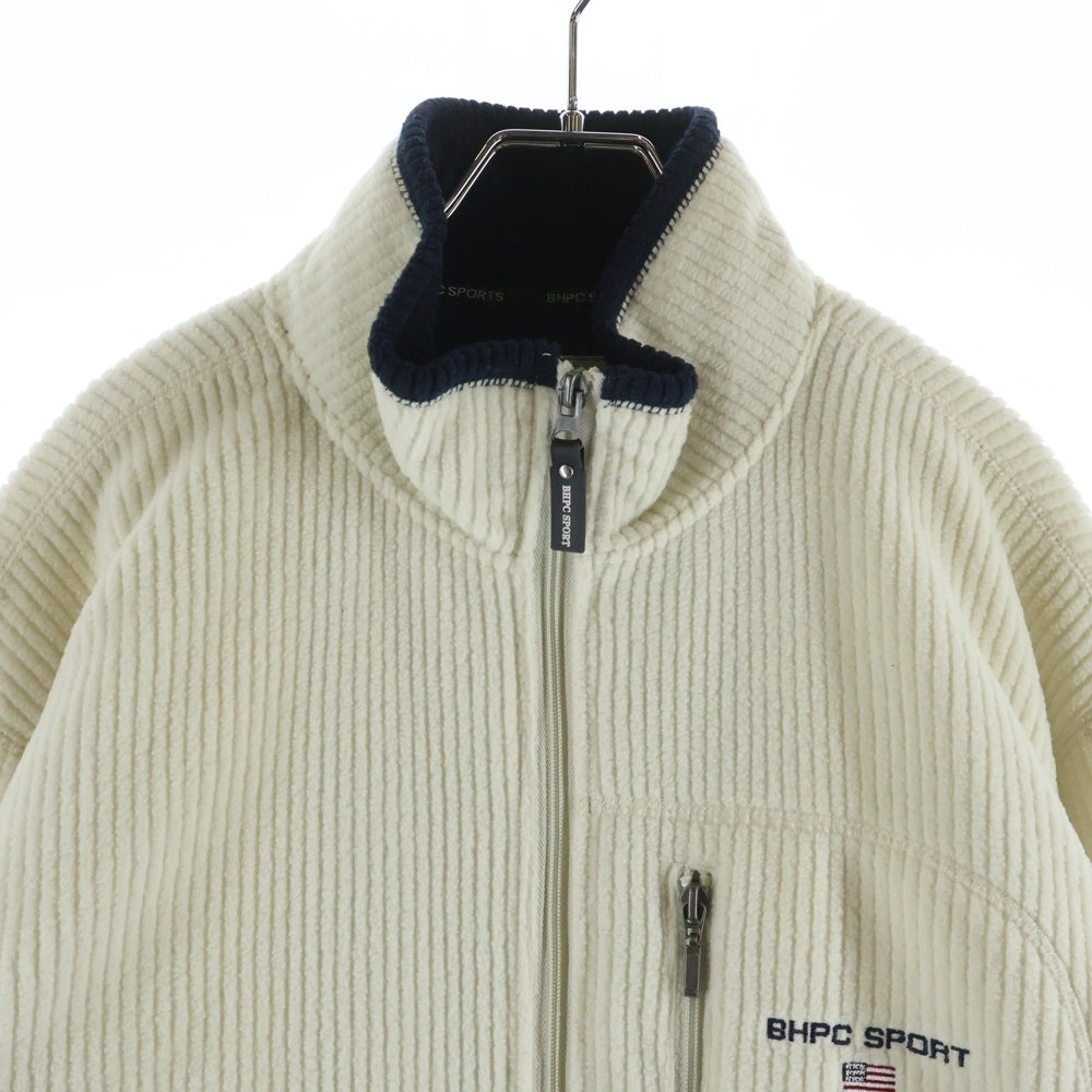 NO BRAND(ノーブランド) BEVERLY HILLS POLO CLUB (ビバリーヒルズポロクラブ) コーデュロイ ジップアップトラックジャケット ホワイト