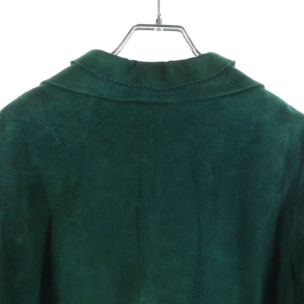 NO BRAND(ノーブランド) FUR CANADIA (ファーカナディア) スウェード シングルテーラードジャケット グリーン