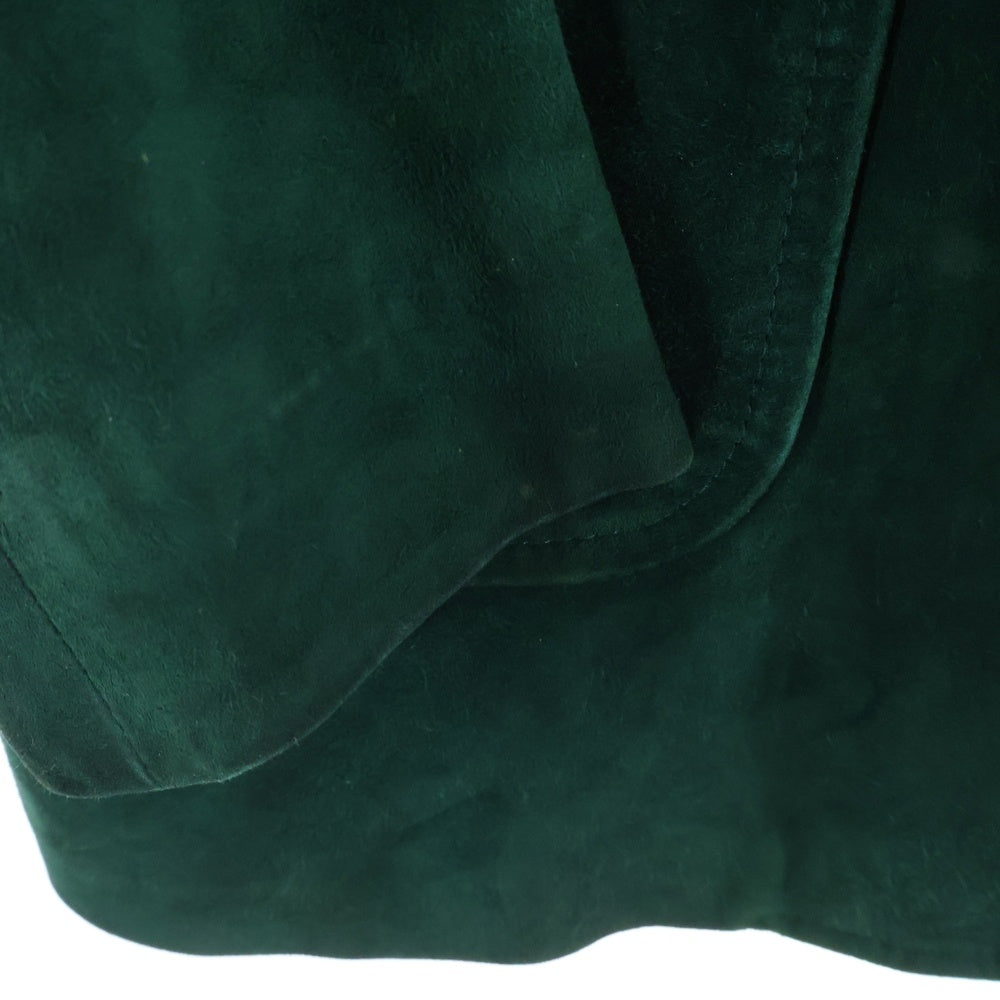 NO BRAND(ノーブランド) FUR CANADIA (ファーカナディア) スウェード シングルテーラードジャケット グリーン