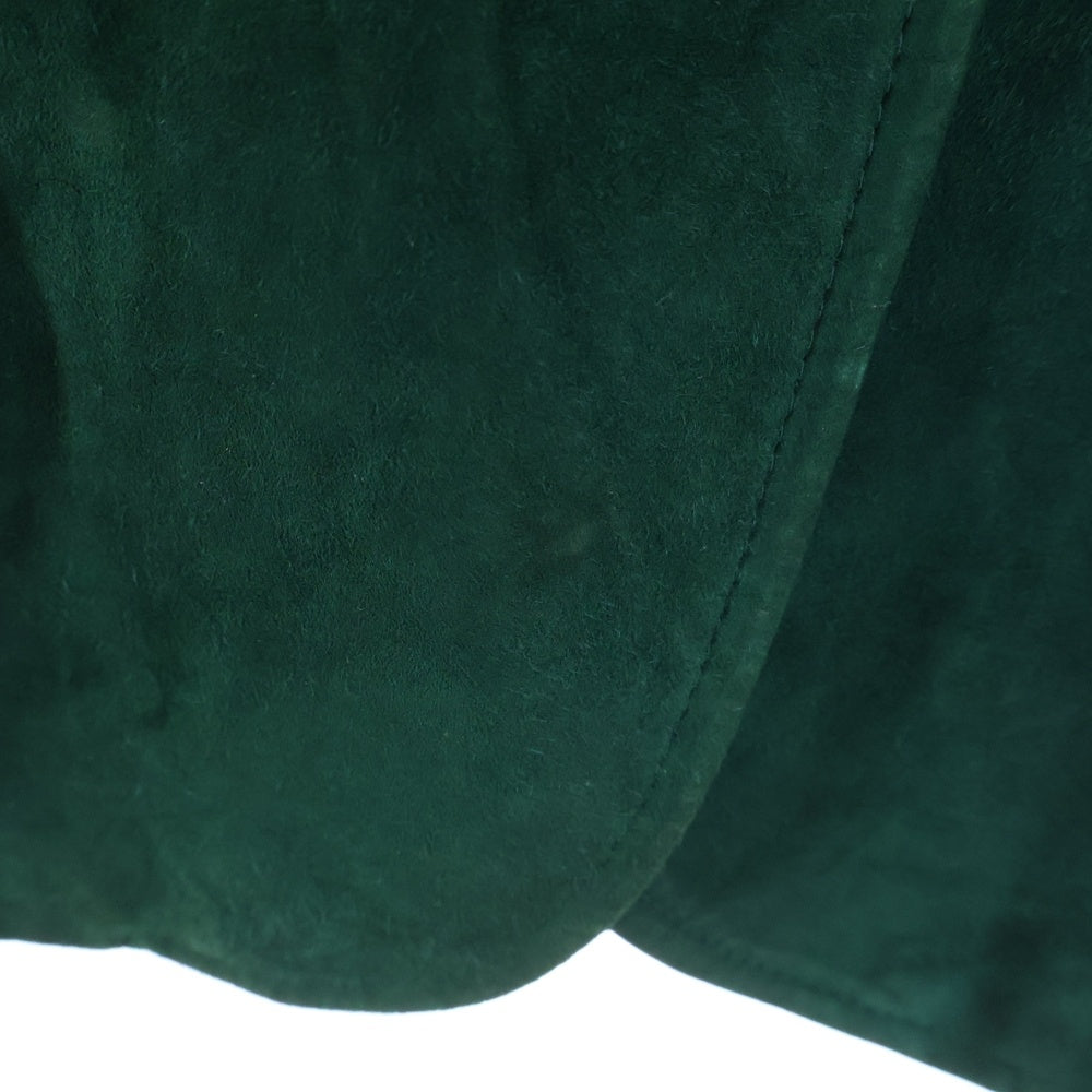 NO BRAND(ノーブランド) FUR CANADIA (ファーカナディア) スウェード シングルテーラードジャケット グリーン