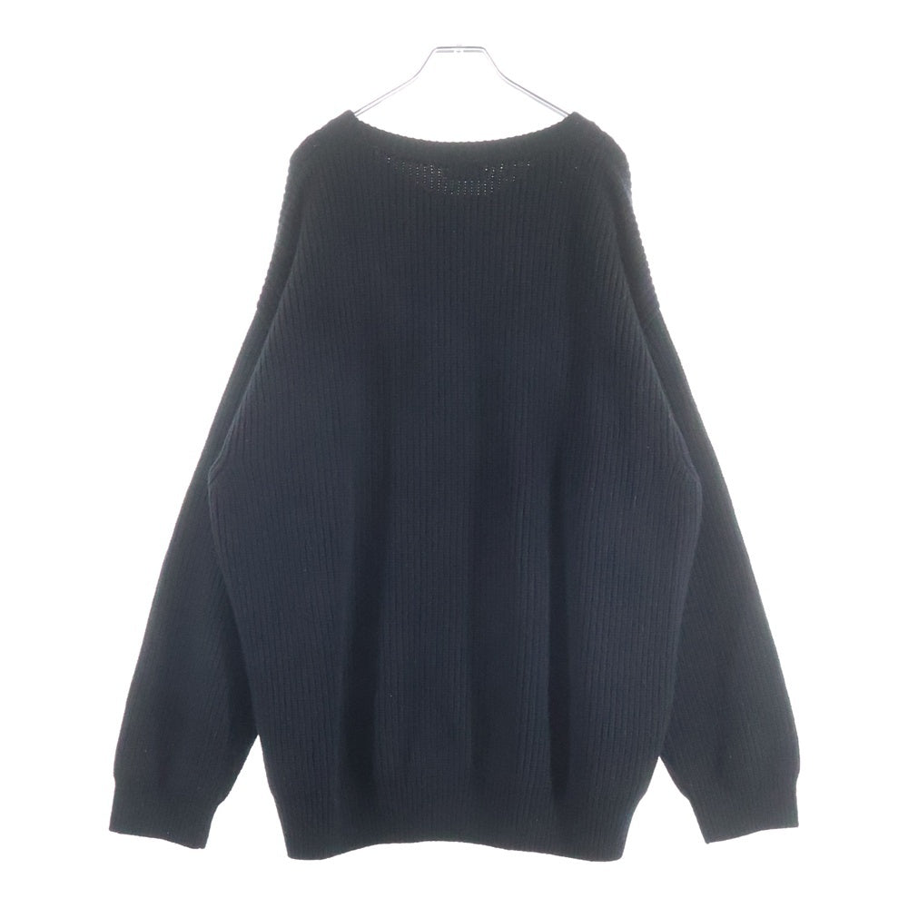 CELINE(セリーヌ) 21AW イタリア製 フロントロゴワッペン オーバーサイズ ニット セーター ブラック 2A19R423P