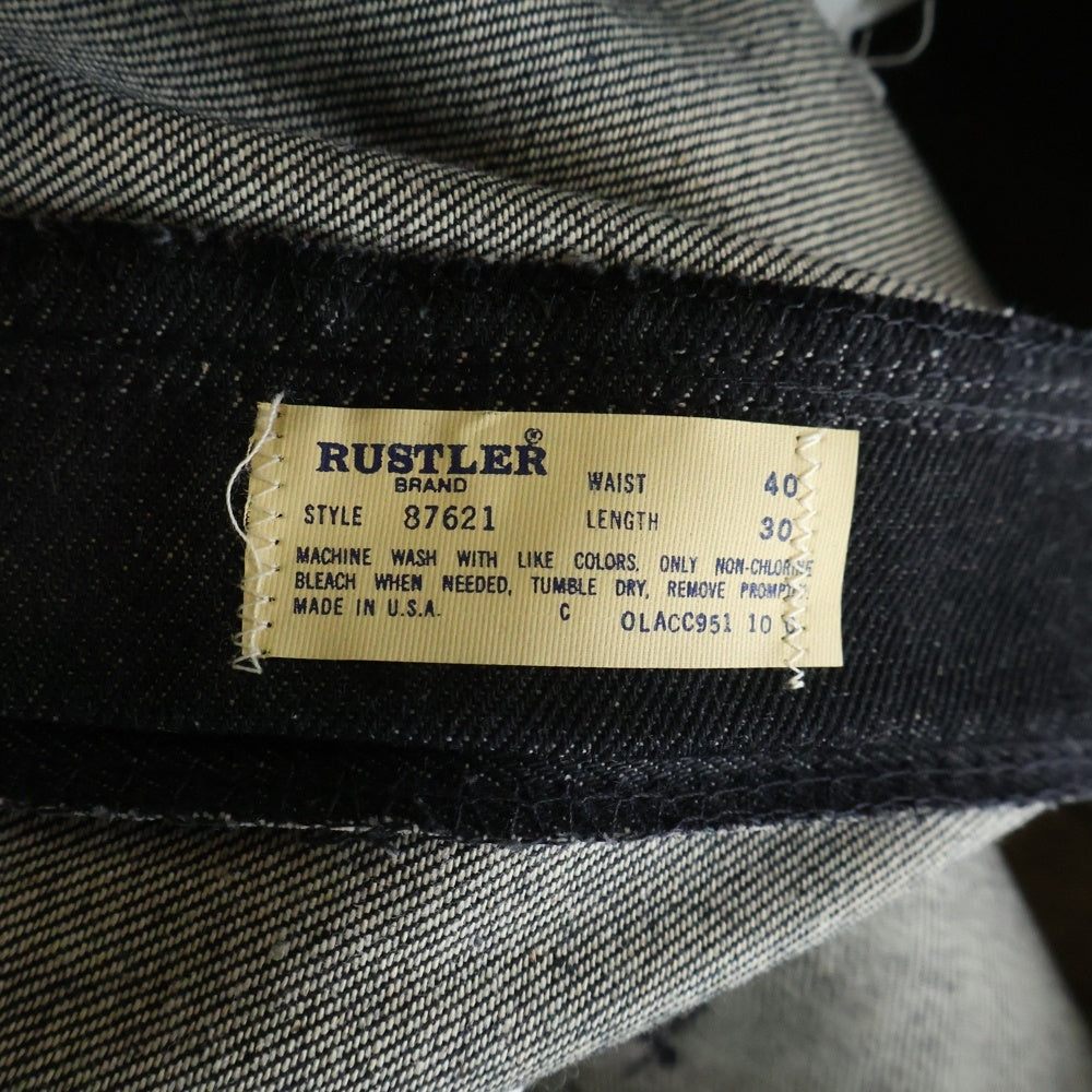 VINTAGE(ヴィンテージ) 80S RUSTLER VINTAGE DEADSTOCK REGULAR FIT ラスラー ヴィンテージ デットストック レギュラーフィット ジップアップ デニムパンツ ブラック 87621UB