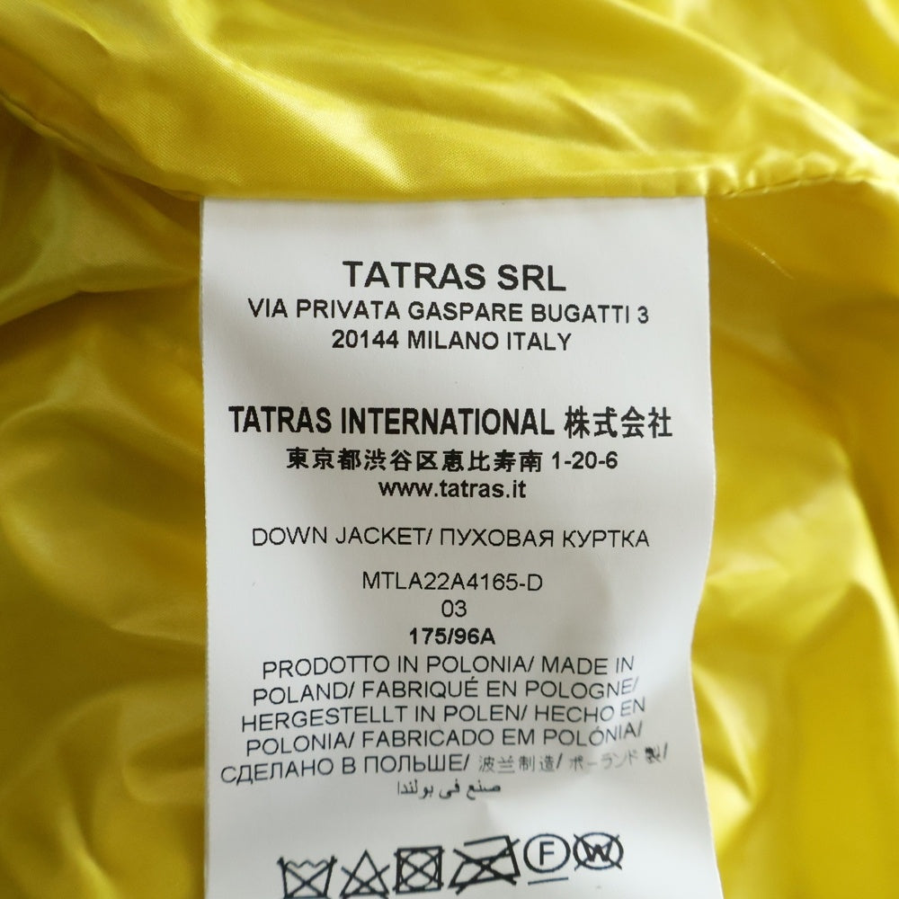 TATRAS(タトラス) KONTO コント ナイロン フーデッド ダウンジャケット ブラック/イエロー MTLA22A4165