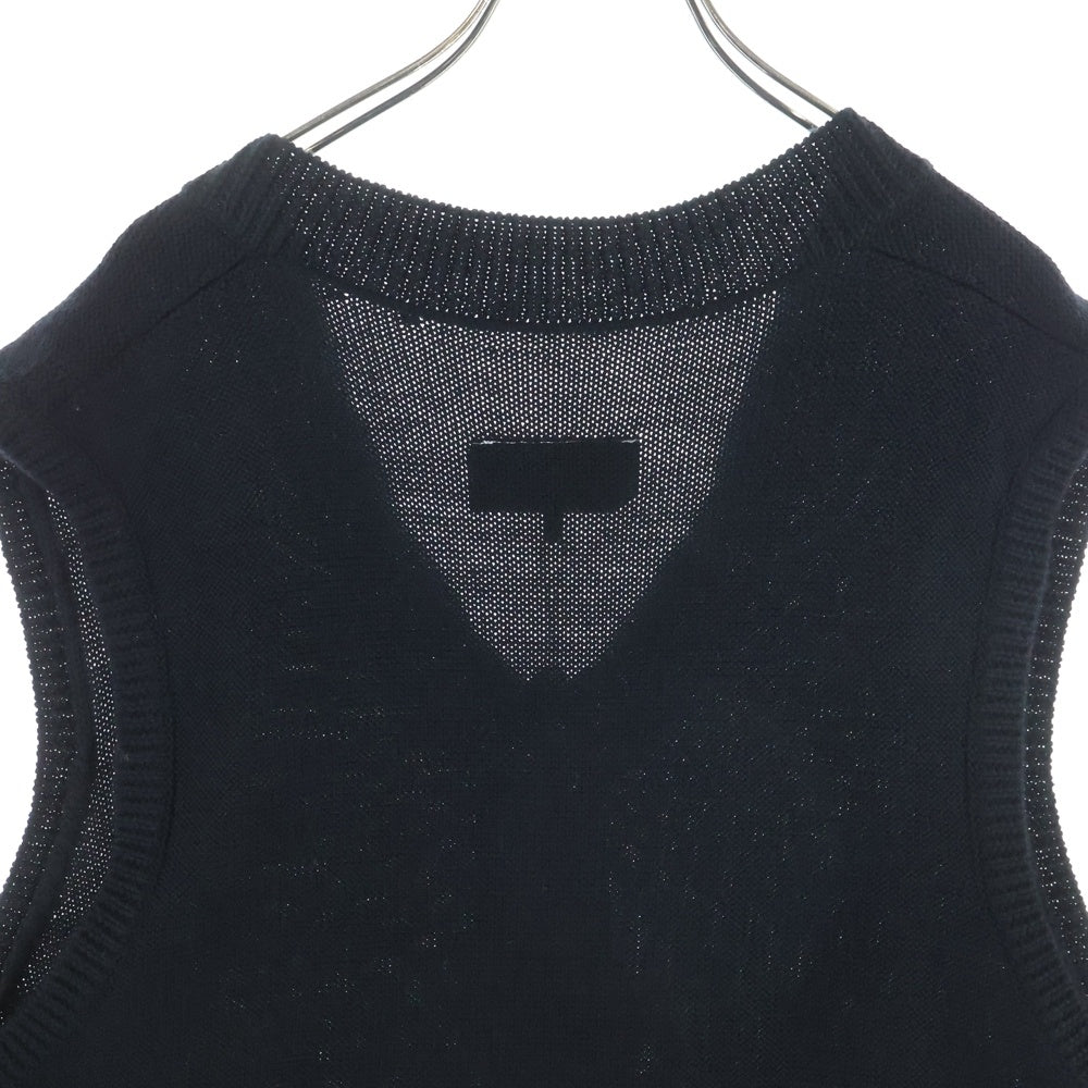 MM6 Maison Margiela(エムエムシックスメゾンマルジェラ) 25AW オーバーサイズ デストロイニットベスト ブラック S52DA0034