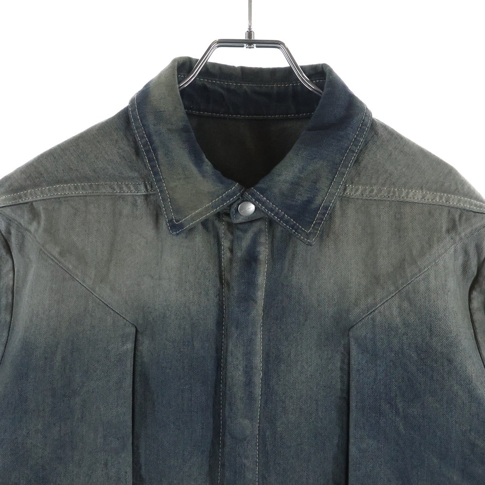 Rick Owens(リックオウエンス) 25AW FOGPOCKET OUTERSHIRT フォグポケット デニムシャツ インディゴ RU02E1237-FLW