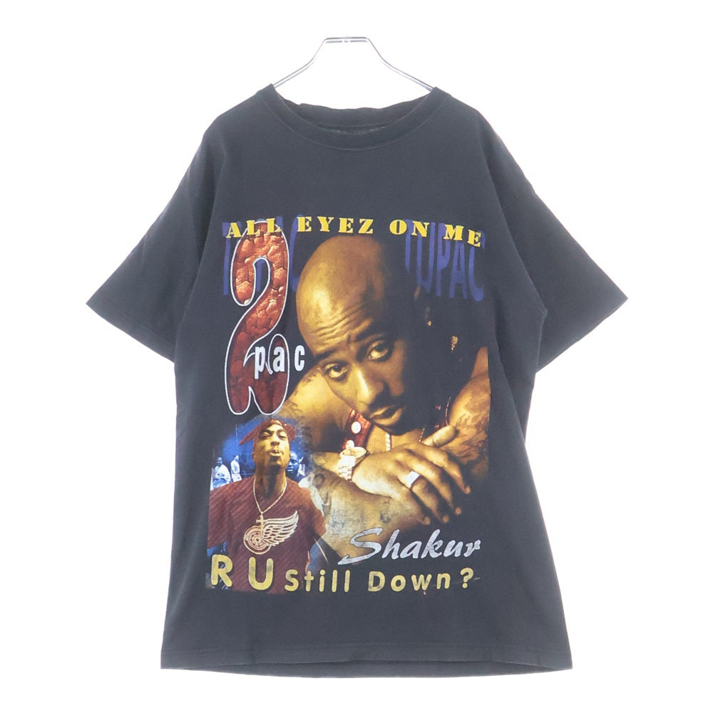 VINTAGE(ヴィンテージ) 90s 2PAC SHAKUR ALL EYEZ ON ME RU STILL DOWN? BOOTLEG トゥーパック オールアイズオンミー 両面プリントTシャツ? ラップTシャツ ブラック