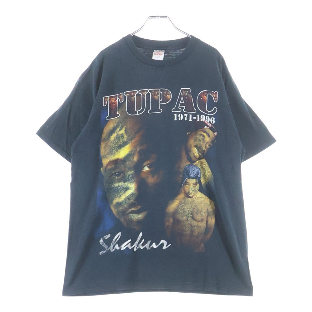 VINTAGE(ヴィンテージ) 00s 2PAC DO FOR LOVE RAP BOOTLEG トゥーパック 両面プリント半袖Tシャツ ラップTシャツ JERZEES ブラック