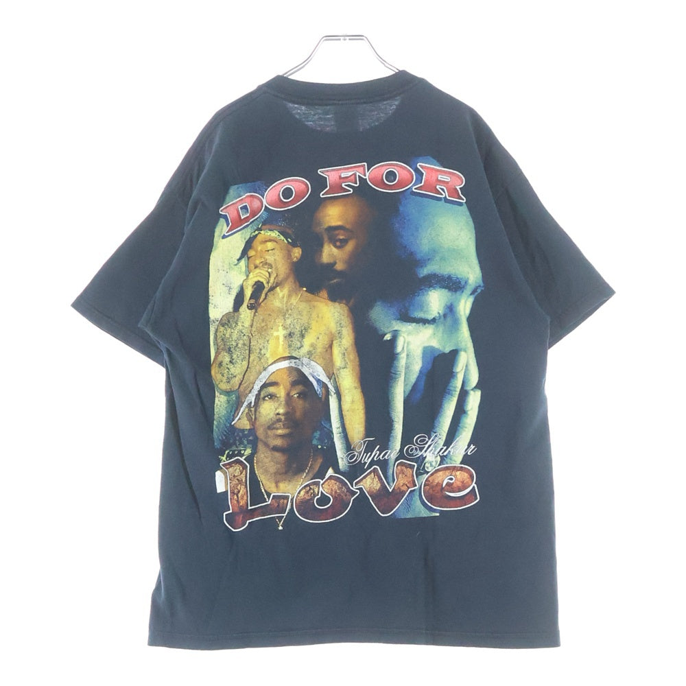VINTAGE(ヴィンテージ) 00s 2PAC DO FOR LOVE RAP BOOTLEG トゥーパック 両面プリント半袖Tシャツ ラップTシャツ JERZEES ブラック