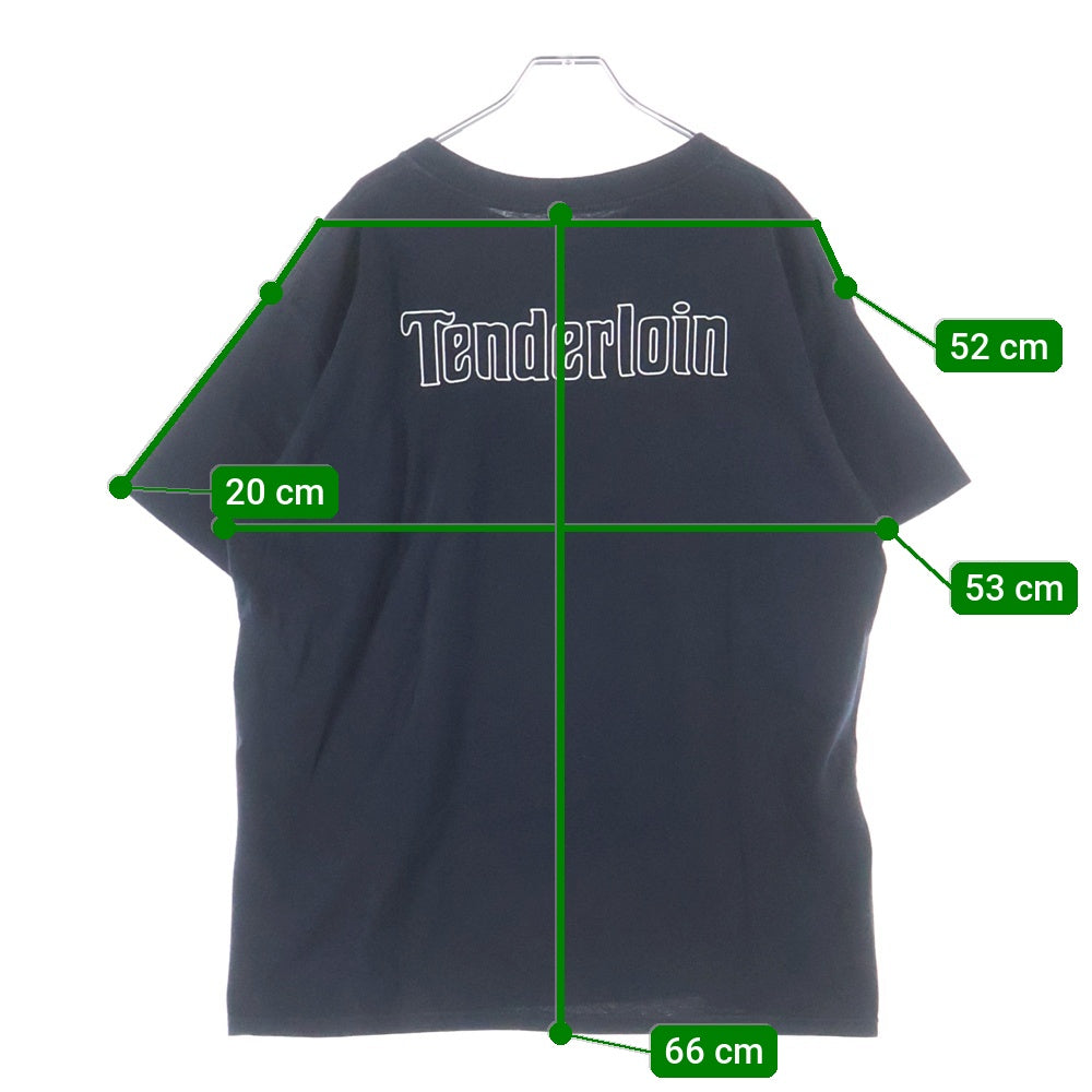 TENDERLOIN(テンダーロイン) T-TEE LIVE TO RIDE RIDE TO LIVE スカルプリントTシャツ ブラック