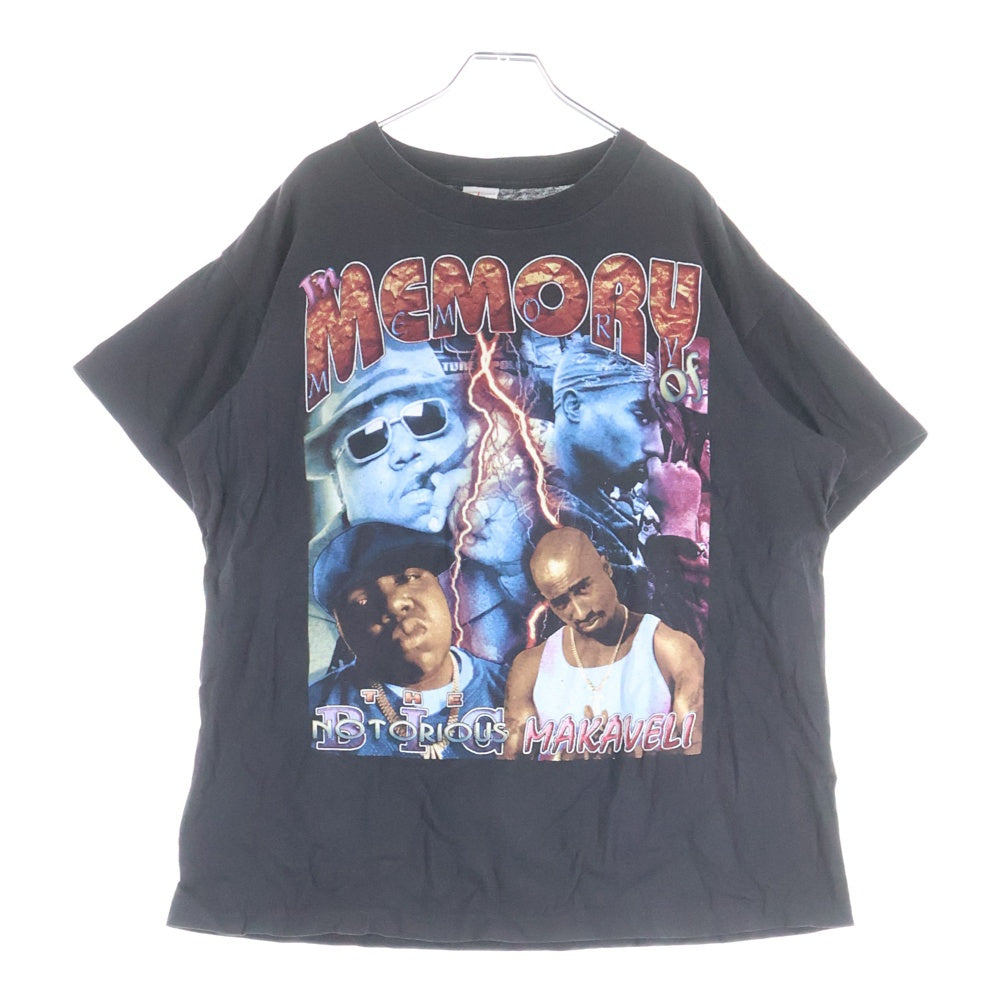 VINTAGE(ヴィンテージ) 90s TUPAC & THE NOTORIUS B.I.G MEMORY / PLEASE STOP THE VIOLENCE BOOTLEG トゥーパック ノートリアスビギー 両面プリントTシャツ ラップTシャツ ブラック