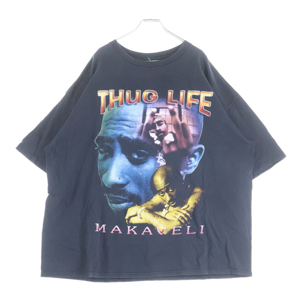 VINTAGE(ヴィンテージ) 90s 2PAC THUG LIFE MAKAVELI サグライフ 半袖Tシャツ ラップT ブラック