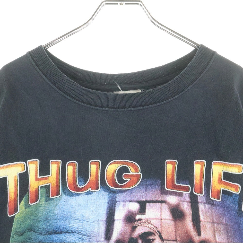 VINTAGE(ヴィンテージ) 90s 2PAC THUG LIFE MAKAVELI サグライフ 半袖Tシャツ ラップT ブラック
