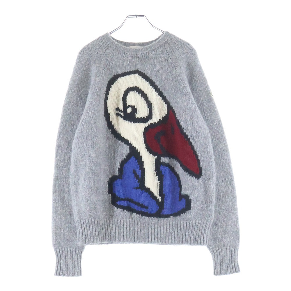 MONCLER(モンクレール) 17AW MAGLIONE TRICOT GIROCOLLO マリオーネトリコマリオーネ アルパカウール混 クルーネックニットスウェット セーター グレー C20919022800 9599M