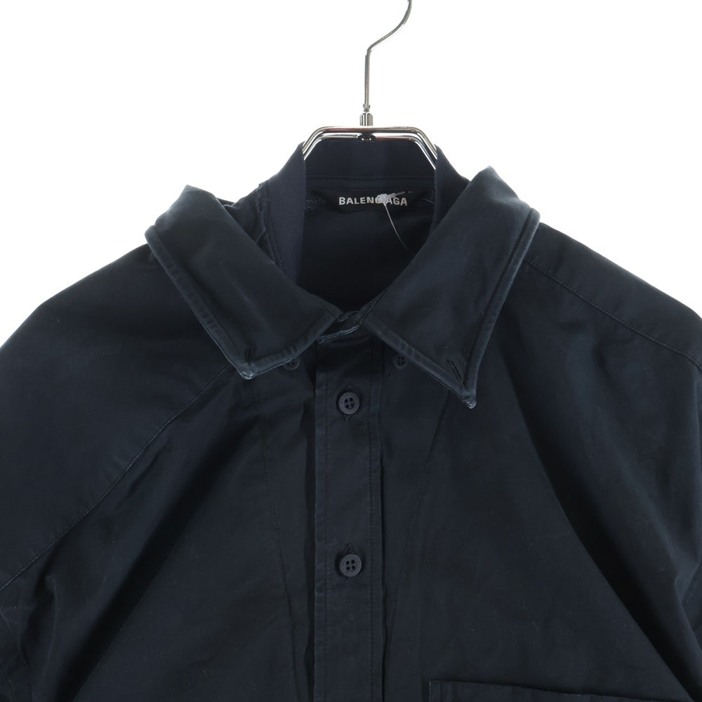 BALENCIAGA(バレンシアガ) 22SS BB ICON TROMPE LOEIL BBアイコン トロンプルイユ レイヤード 長袖シャツ ブラック 699227 TYB18