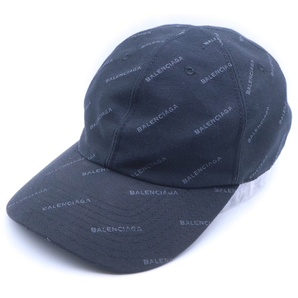 BALENCIAGA(バレンシアガ) 17AW モノグラムロゴ総柄 6パネル ベースボールキャップ 帽子 ブラック 474619 478B1