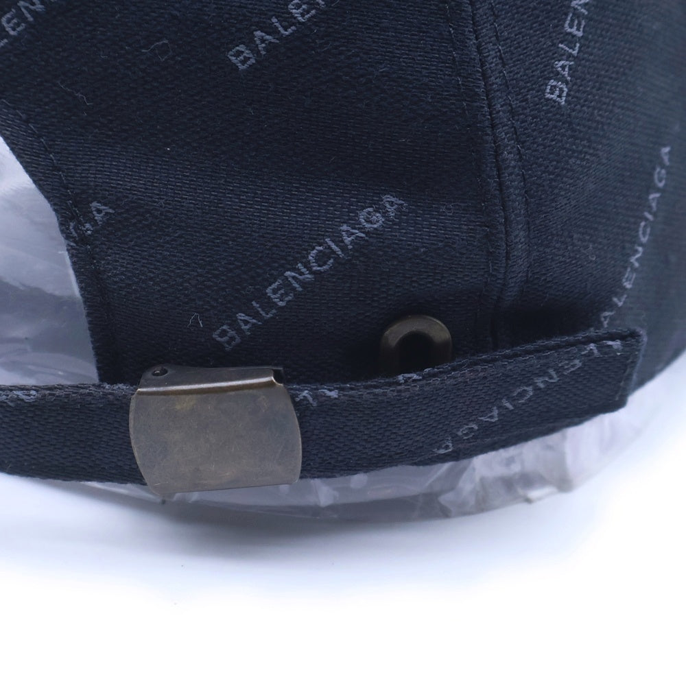 BALENCIAGA(バレンシアガ) 17AW モノグラムロゴ総柄 6パネル ベースボールキャップ 帽子 ブラック 474619 478B1