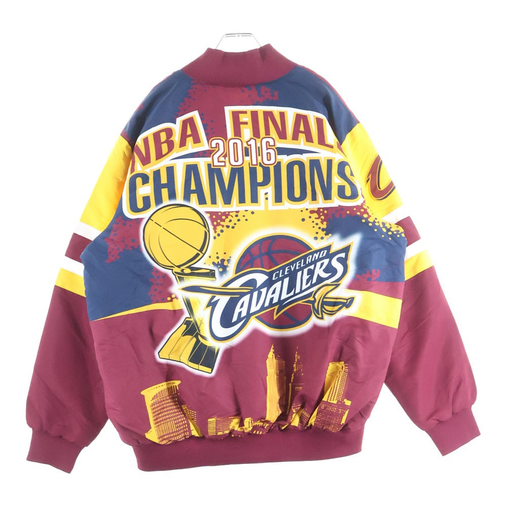 NO BRAND(ノーブランド) NBA 2016 CAVALIERS CHAMPION PADDED JACKET エヌビーエー キャバリアーズ 2016 チャンピオン記念 ロゴパッチ パディッドジャケット レッド