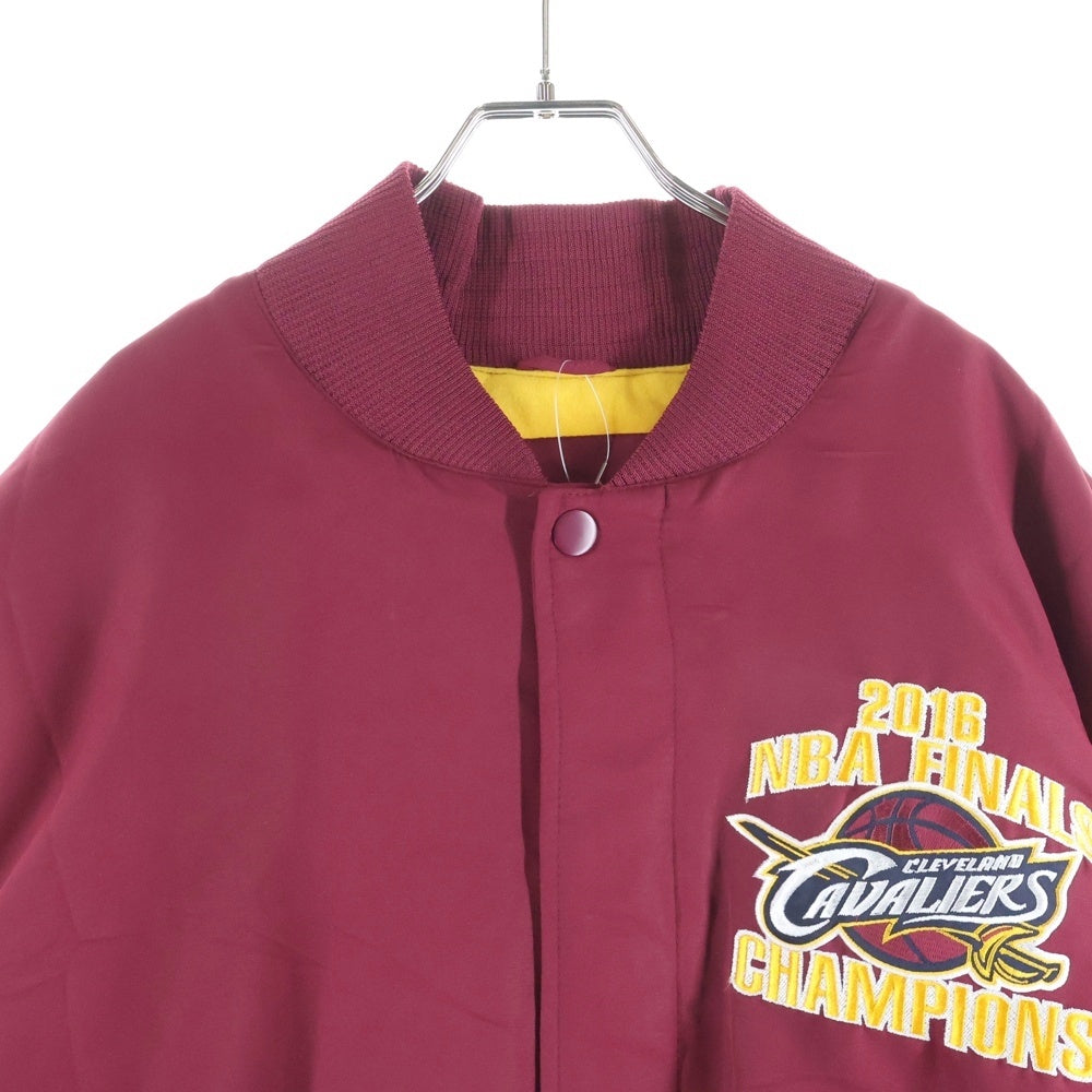 NO BRAND(ノーブランド) NBA 2016 CAVALIERS CHAMPION PADDED JACKET エヌビーエー キャバリアーズ 2016 チャンピオン記念 ロゴパッチ パディッドジャケット レッド