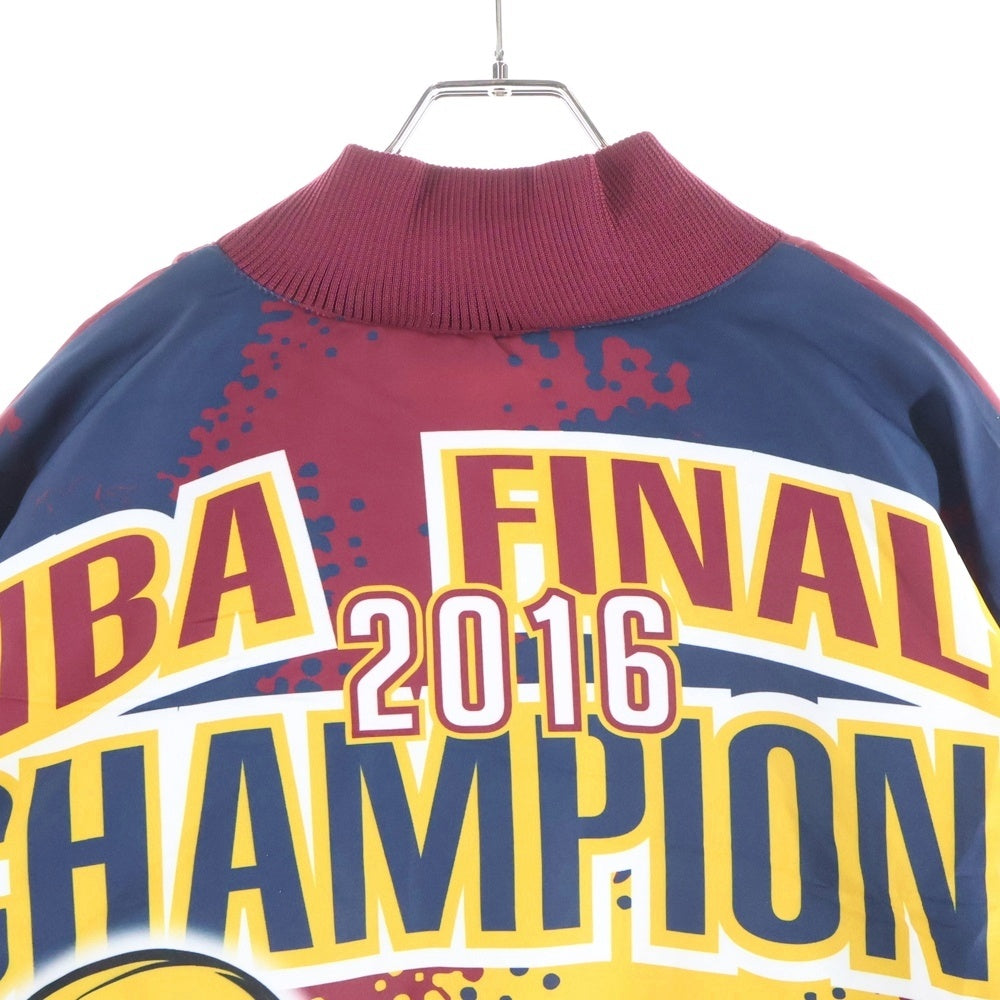 NO BRAND(ノーブランド) NBA 2016 CAVALIERS CHAMPION PADDED JACKET エヌビーエー キャバリアーズ 2016 チャンピオン記念 ロゴパッチ パディッドジャケット レッド