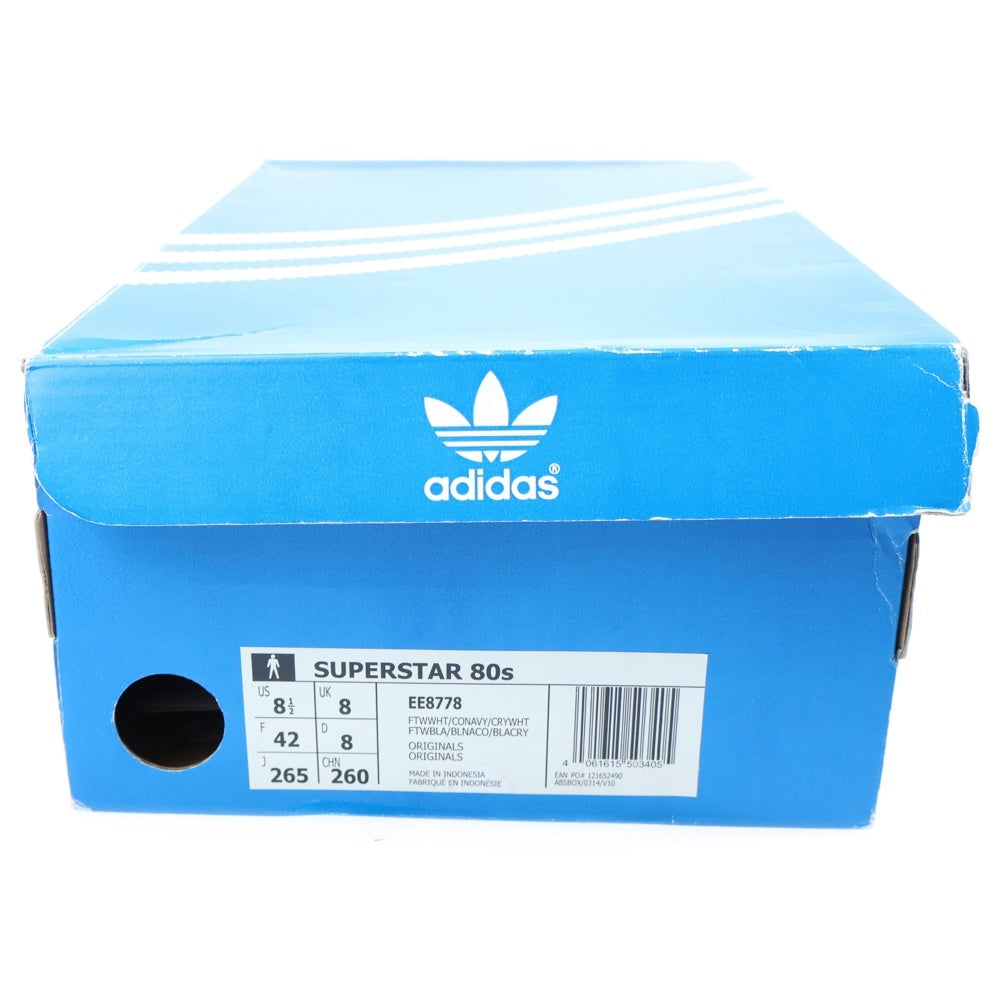 adidas(アディダス) SUPER STAR 80S スーパースター レザーローカットスニーカー ホワイト US8.5/26.5cm EE8778