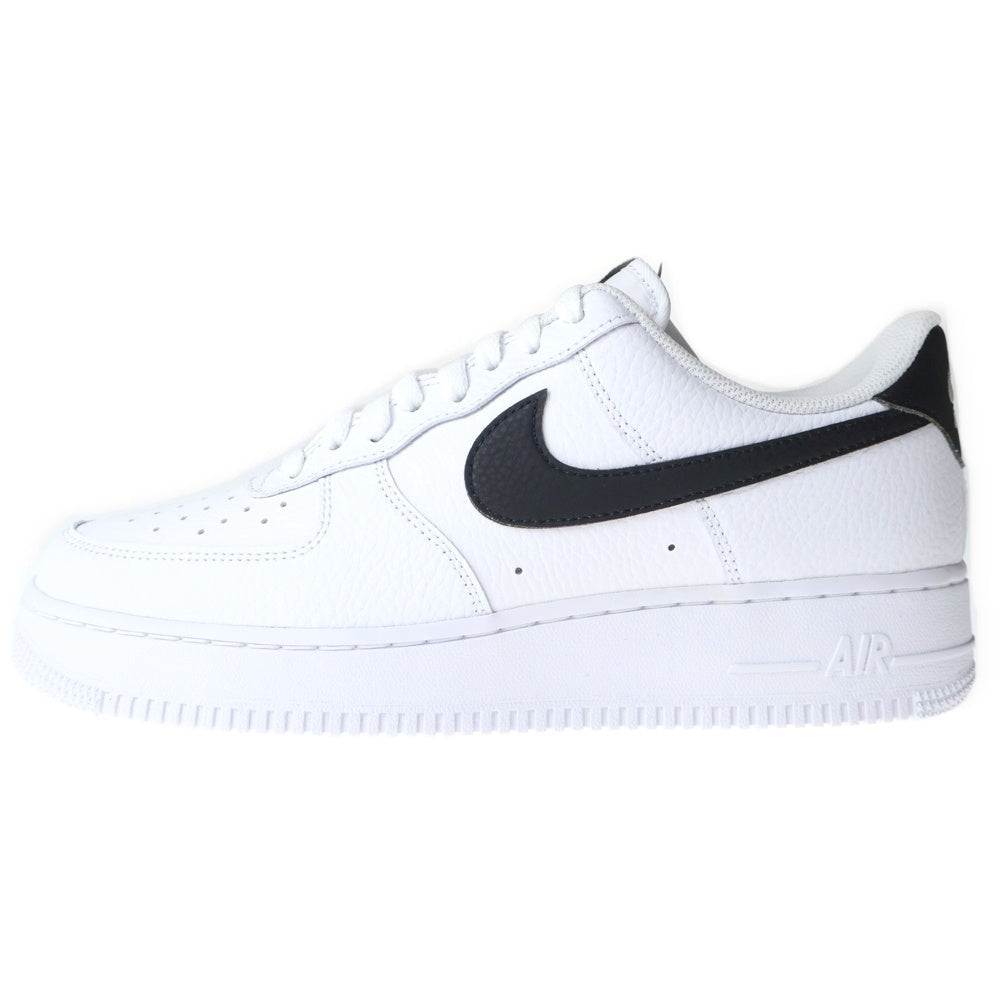 NIKE(ナイキ) AIR FORCE 1 07 WHITE BLACK エアフォース1 レザーローカットスニーカー ホワイト/ブラック US9.5/27.5cm CT2302-100