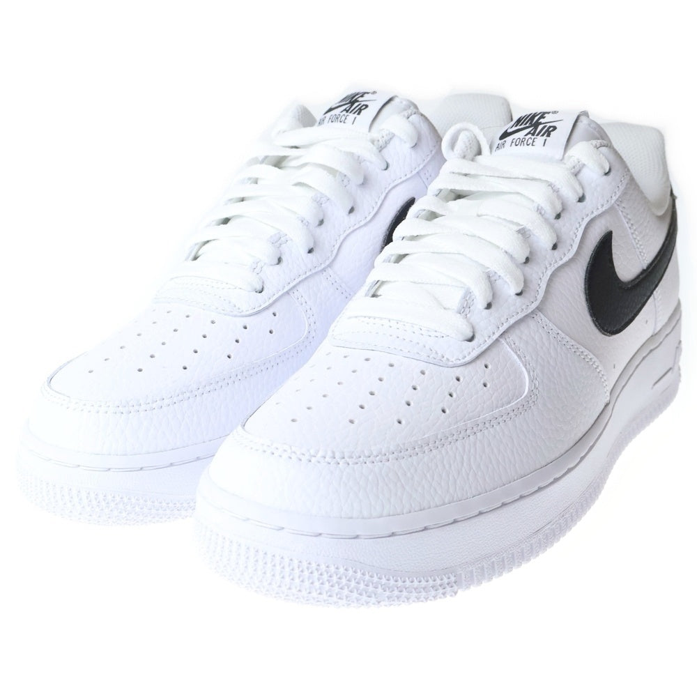 NIKE(ナイキ) AIR FORCE 1 07 WHITE BLACK エアフォース1 レザーローカットスニーカー ホワイト/ブラック US9.5/27.5cm CT2302-100