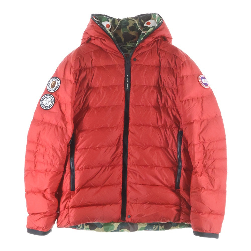 CANADA GOOSE(カナダグース) ×BATHING APE ×CONCEPTS CROFTON SHARK HOODIE コンセプツクロフトン シャーク フーディー ロゴパッチ リバーシブル ジップアップ ダウンジャケット 2227MBC