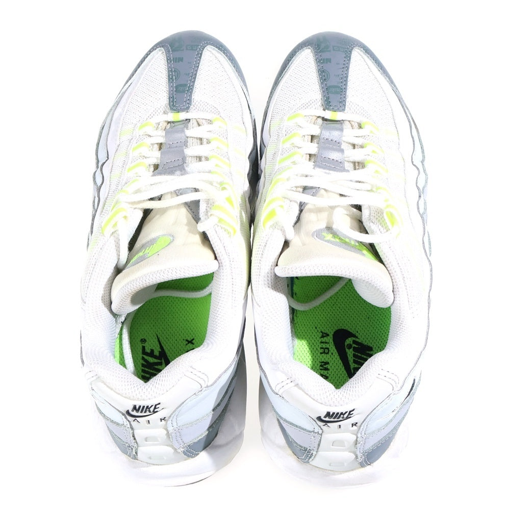 NIKE(ナイキ) AIR MAX 95 GREY VOLT エアマックス グレー ボルト ローカットスニーカー ホワイト/イエロー US8.5/26.5cm DH8256-100