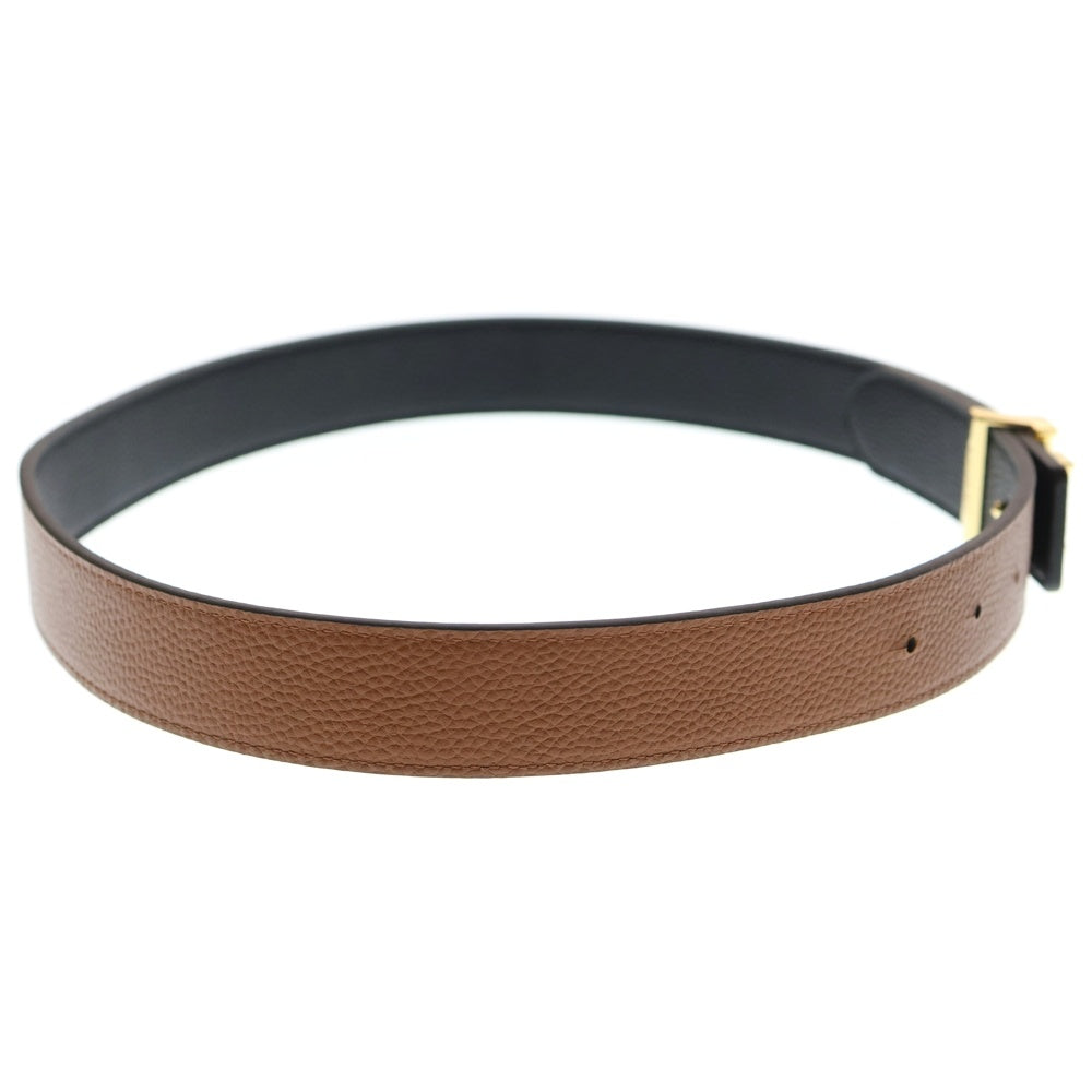 LAUREN RALPH LAUREN(ローレンラルフローレン) ロゴバックル リバーシブル レザーベルト ブラウン/ブラック