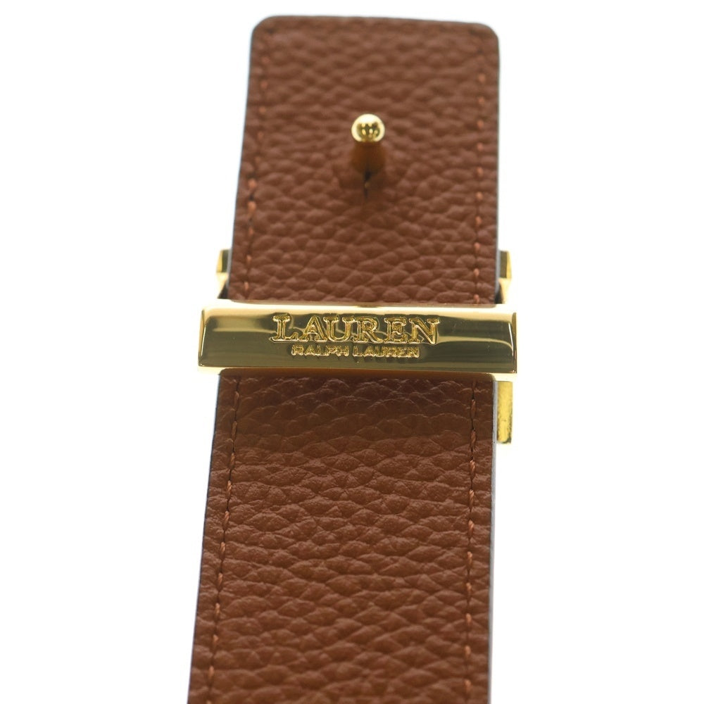 LAUREN RALPH LAUREN(ローレンラルフローレン) ロゴバックル リバーシブル レザーベルト ブラウン/ブラック