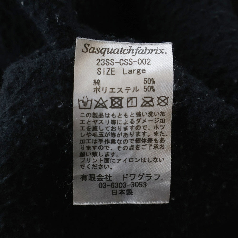 Sasquatchfabrix.(サスクワッチファブリックス) EGYPT PRINT VINTAGE SWEATSHIRT エジプト プリント ヴィンテージ プルオーバー スウェットシャツ ブラック 23SS-CSS-002