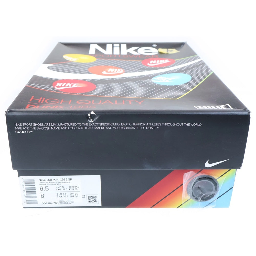 NIKE(ナイキ) DUNK HIGH 1985 SP BLACK ACID WASH ダンクハイ ブラックアシッドウォッシュ ハイカットスニーカー レディース イエロー US6.5/24.5 DD9404-700